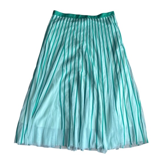 ME + EM Green Tulle Maxi Skirt Striped Fairy Size 14 - Picture 2 of 8